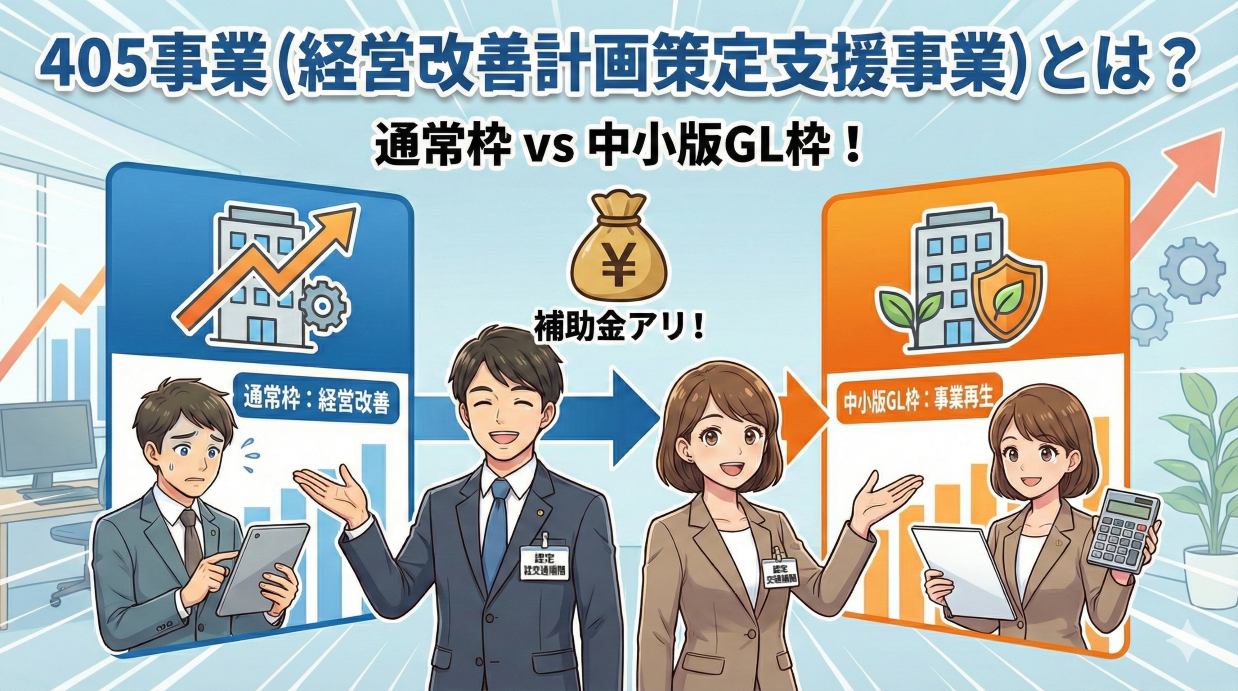 経営改善計画策定支援事業（405事業）とは？通常枠と中小版GL枠の違い・補助額・申請方法をわかりやすく解説