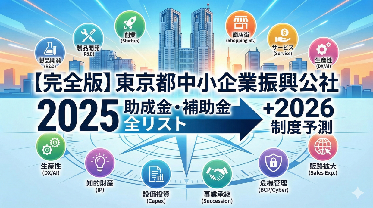【完全版】2025年 東京都中小企業振興公社の助成金・補助金 全件リスト＋2026年制度予測
