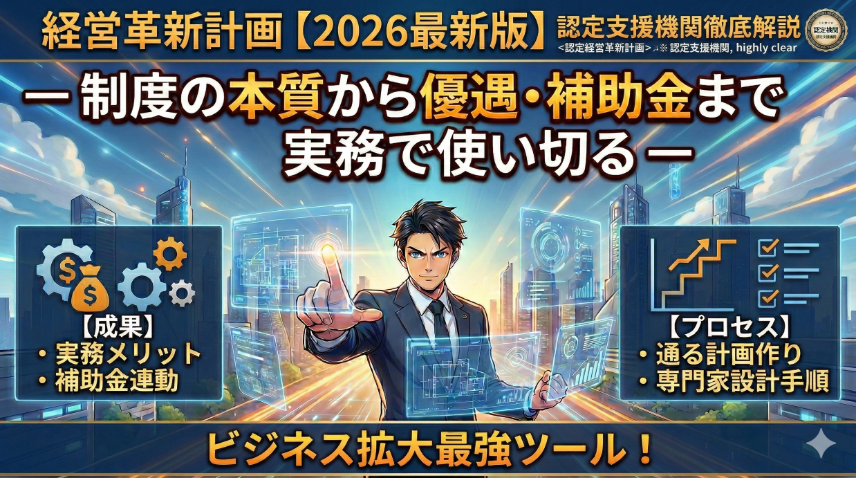 経営革新計画【2026年最新版・認定経営革新等支援機関が徹底解説】― 制度の本質から、ものづくり補助金加点・金利優遇・保証特例まで実務で使い切る ―