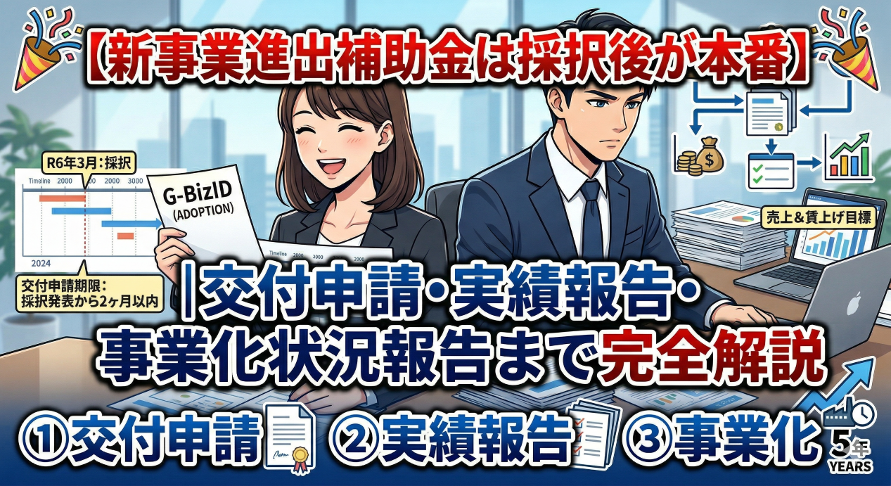 【新事業進出補助金は採択後が本番】｜交付申請・実績報告・事業化状況報告まで完全解説