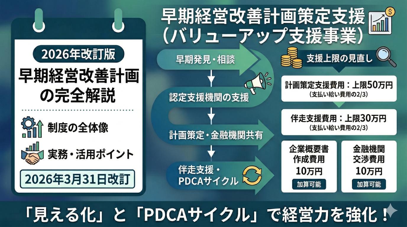 【2026年改訂版】早期経営改善計画策定支援（バリューアップ支援事業）の完全解説｜制度・実務・活用ポイント