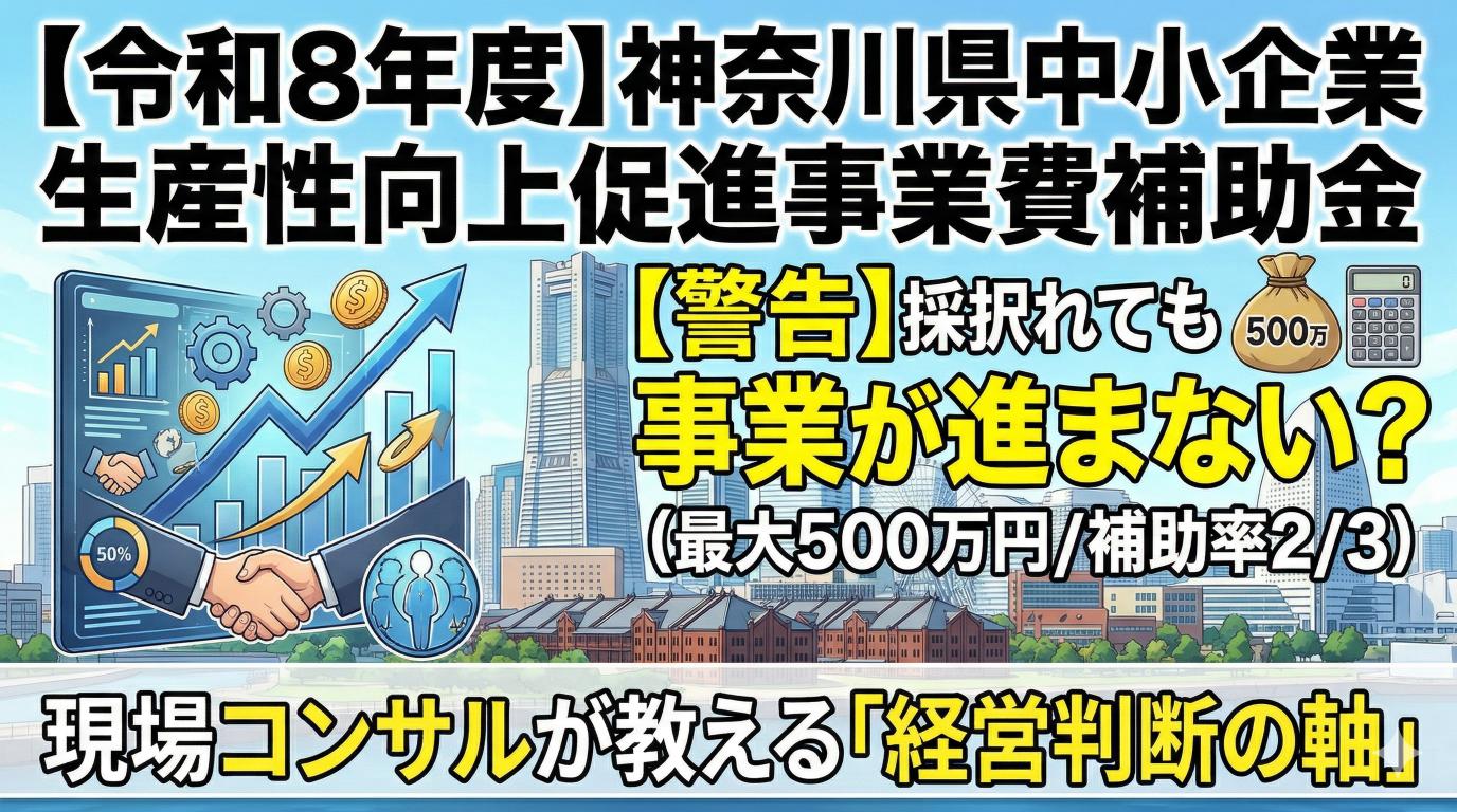 【令和8年度】神奈川県中小企業生産性向上促進事業費補助金～設備費・ITに投資（最大500万円／補助率2/3）わかりやすく解説