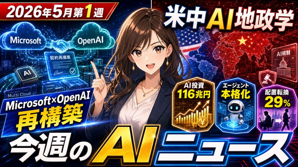 【2026年5月第1週】今週のAIニュースMicrosoft-OpenAI契約再構築と米中AI地政学の本格化