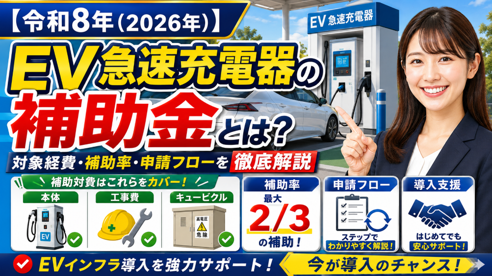 【令和8年（2026年）】EV急速充電器の補助金とは？対象経費・補助率・申請フローを徹底解説