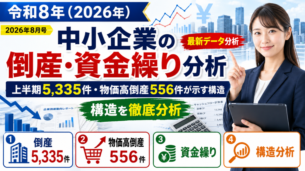 【2026年8月号】中小企業の倒産・資金繰り分析｜上半期5,335件・物価高倒産556件が示す構造