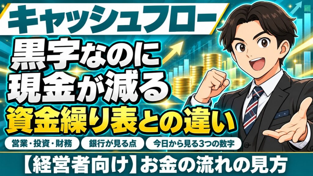 【経営者向け】キャッシュフローとは｜利益が出ているのに現金が減る理由と、銀行が見る点・資金繰り表との違い