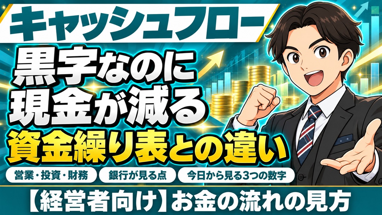【経営者向け】キャッシュフローとは｜利益が出ているのに現金が減る理由と、銀行が見る点・資金繰り表との違い