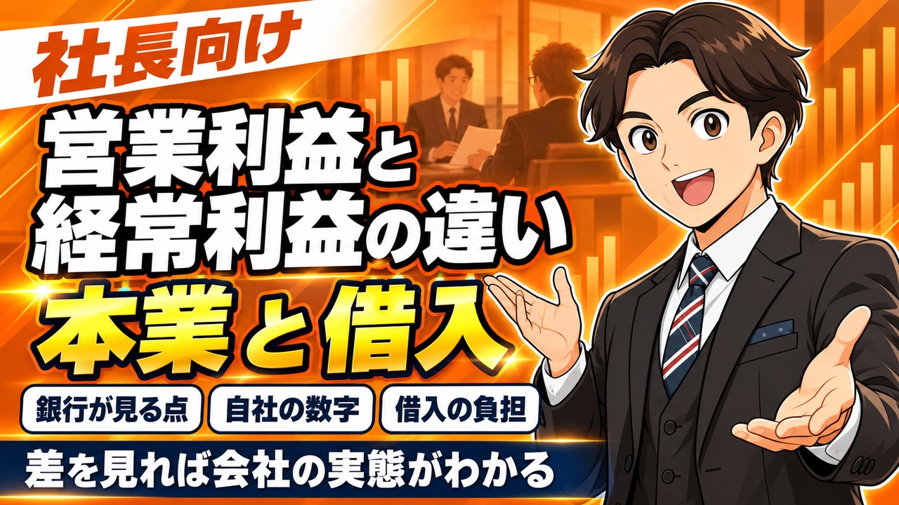 【経営者向け】営業利益と経常利益の違い｜本業の稼ぐ力と借入の負担を見分ける