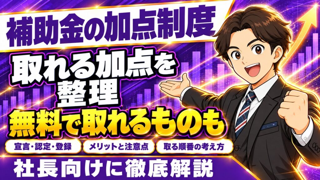 補助金の加点制度まとめ｜宣言・認定・登録で取れる加点と取る順番の考え方