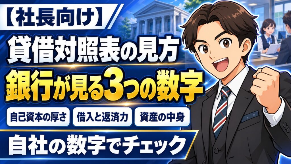 【社長向け】貸借対照表の見方｜銀行が融資で見る3つの数字