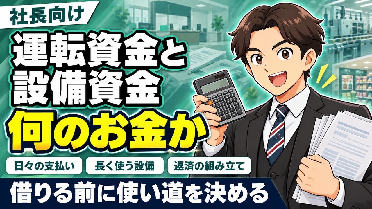 【社長向け】運転資金と設備資金の違い｜借入を「何のお金か」で組み立てる
