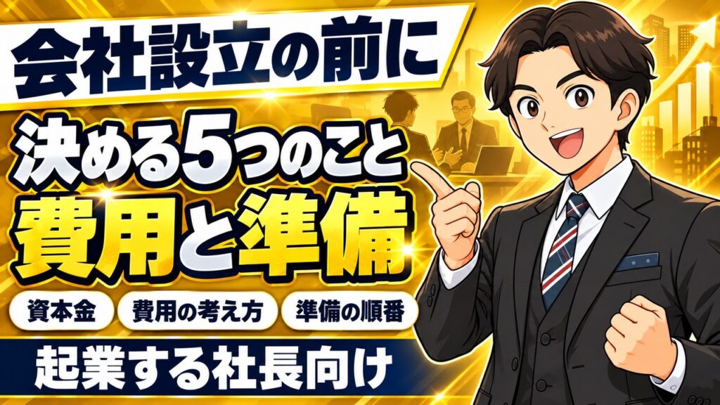 会社設立の前に決める5つのこと